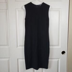 Vince Black Sleeveless Ribbed Knit Stretch Pencil Dress. Size S. Classic